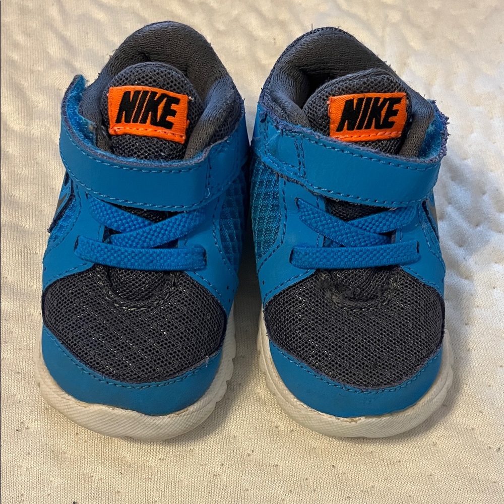 Nike Kids Vibrant Blue and Bold Orange Sneakers